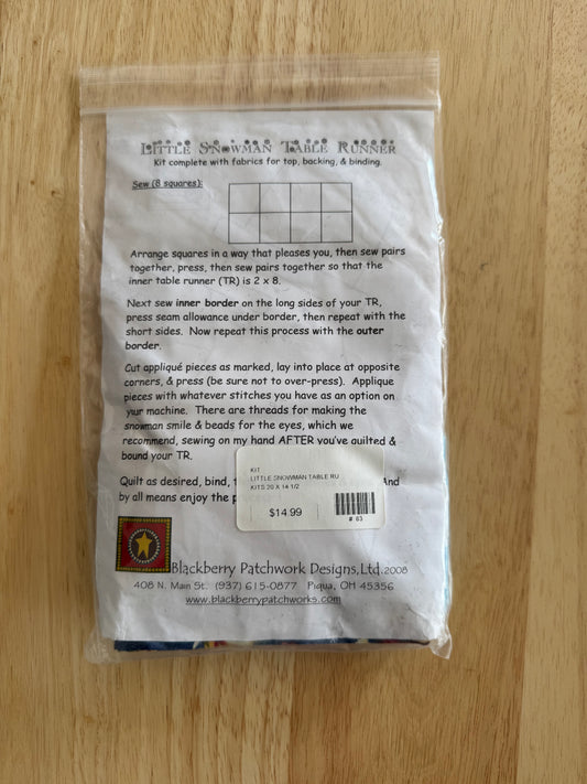 Little Snowman Pre-cut Table Runner Kit