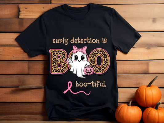 Early Detection is Boo-tiful. Halloween Breast Cancer Awareness Unisex Tee