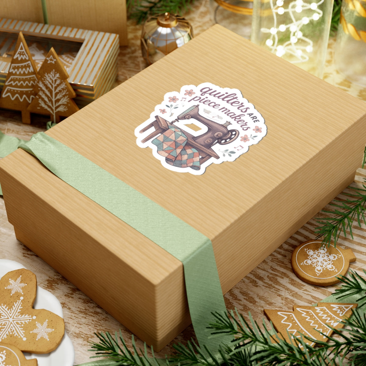 Kiss-Cut Quilters Stickers - "Quilters are Piece Makers" Design