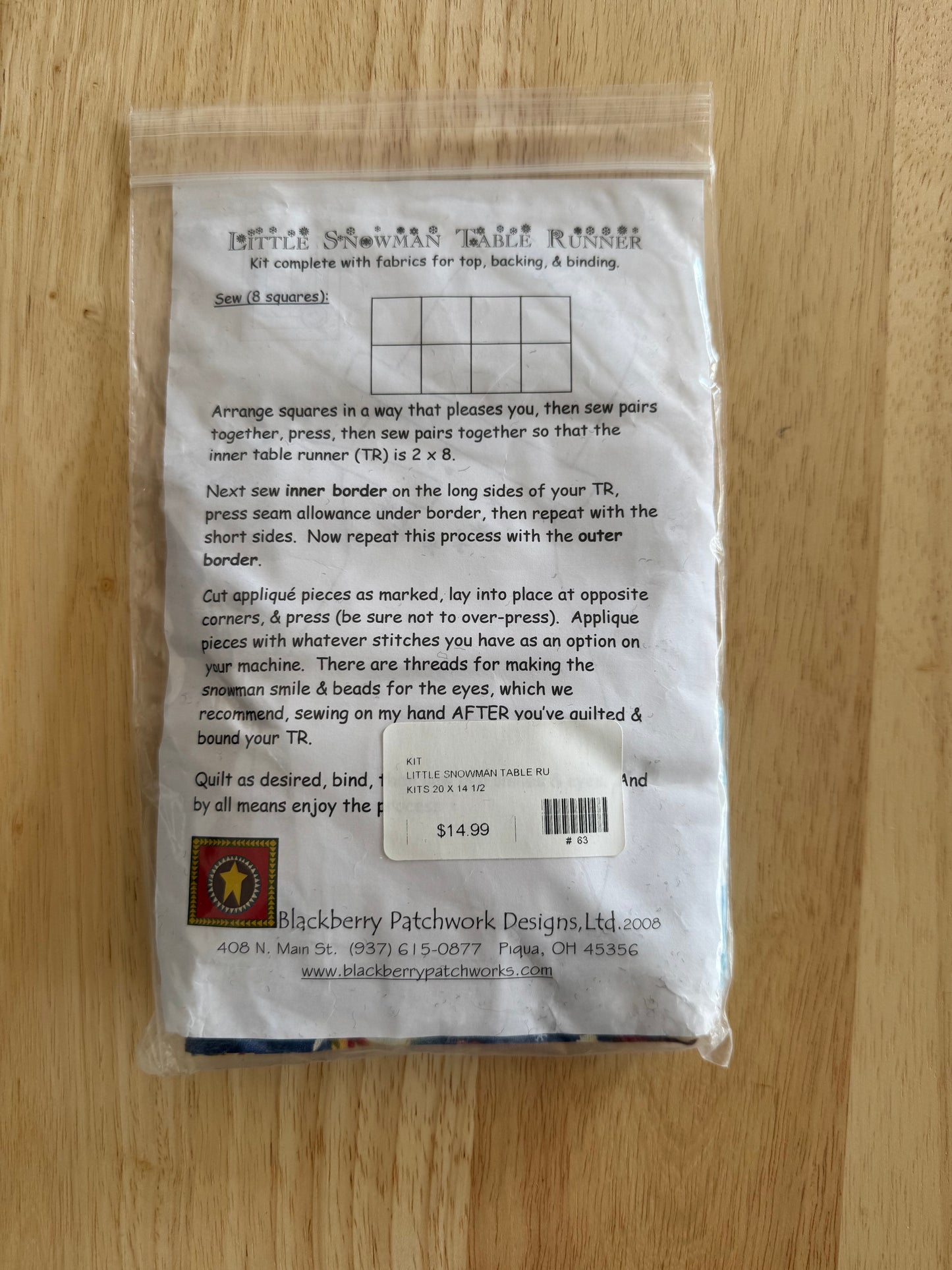 Little Snowman Pre Cut Quilt Kit